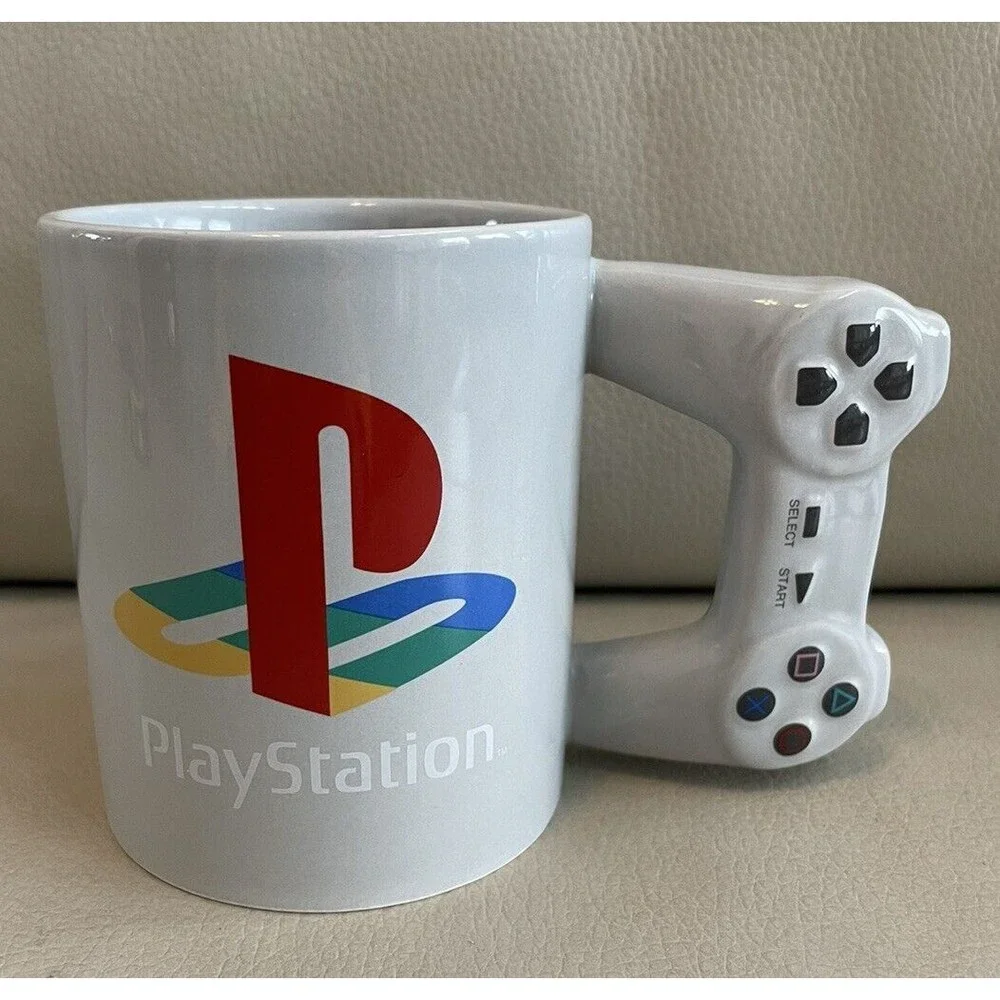 Vintage PlayStation Coffee Mug Controller Handle Ceramic Cup Gray Official PS1 - Picture 2 of 5